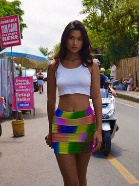 Indah Minamal tube top and Star Girl skirt in Lightspeed